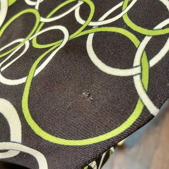 Vintage 90s Studio I Slinky Geometric Print Cocktail Dress Size 14 Green Multi - Picture 8 of 8